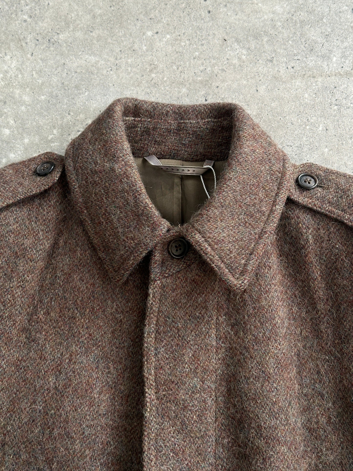 Italian Vintage 1990s Wool Mohair Single Breasted Belted Coat - L
