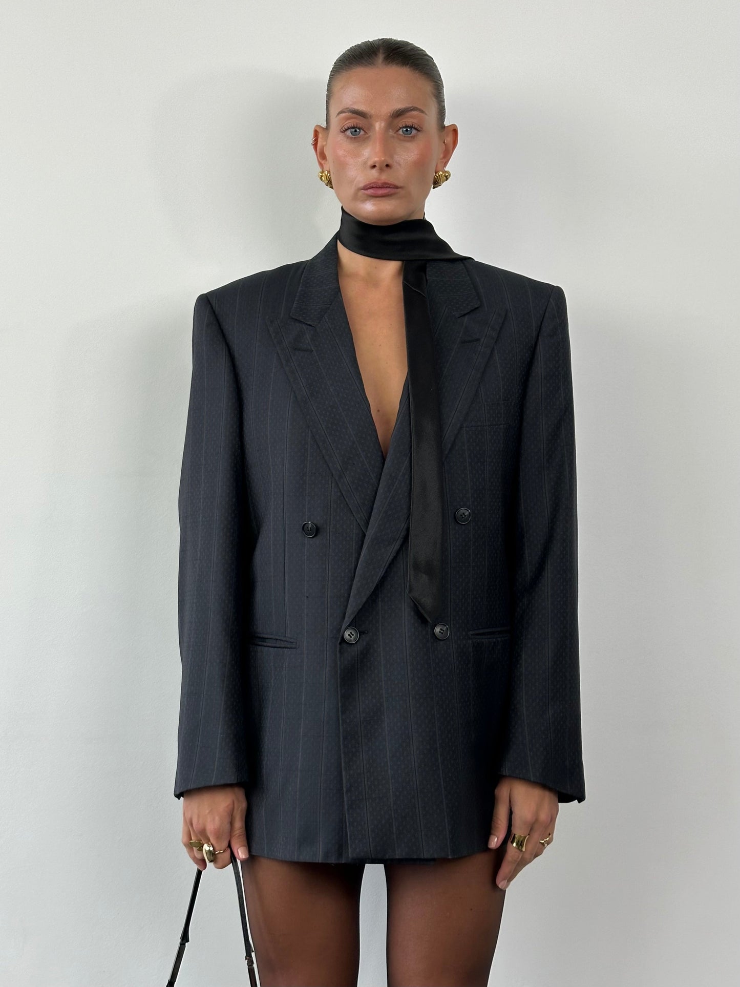 Christian Dior Wool Silk Double Breasted Print Blazer - 40R/L