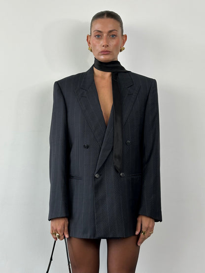 Christian Dior Wool Silk Double Breasted Print Blazer - 40R/L