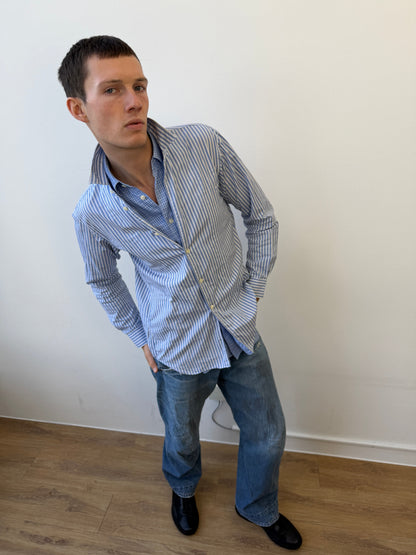 Comme Des Garçons SHIRT Dual Layer Shirt | Medium, Blue