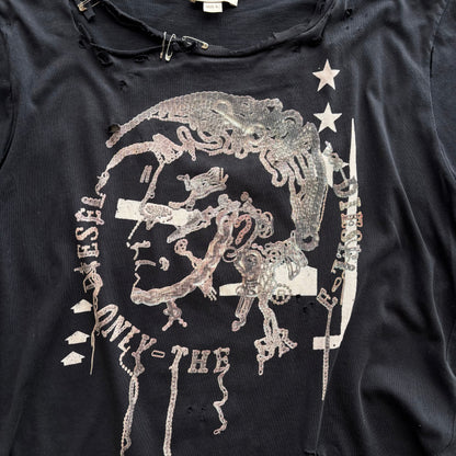 DIESEL DISTRESSED T-SHIRT | O/S, Red