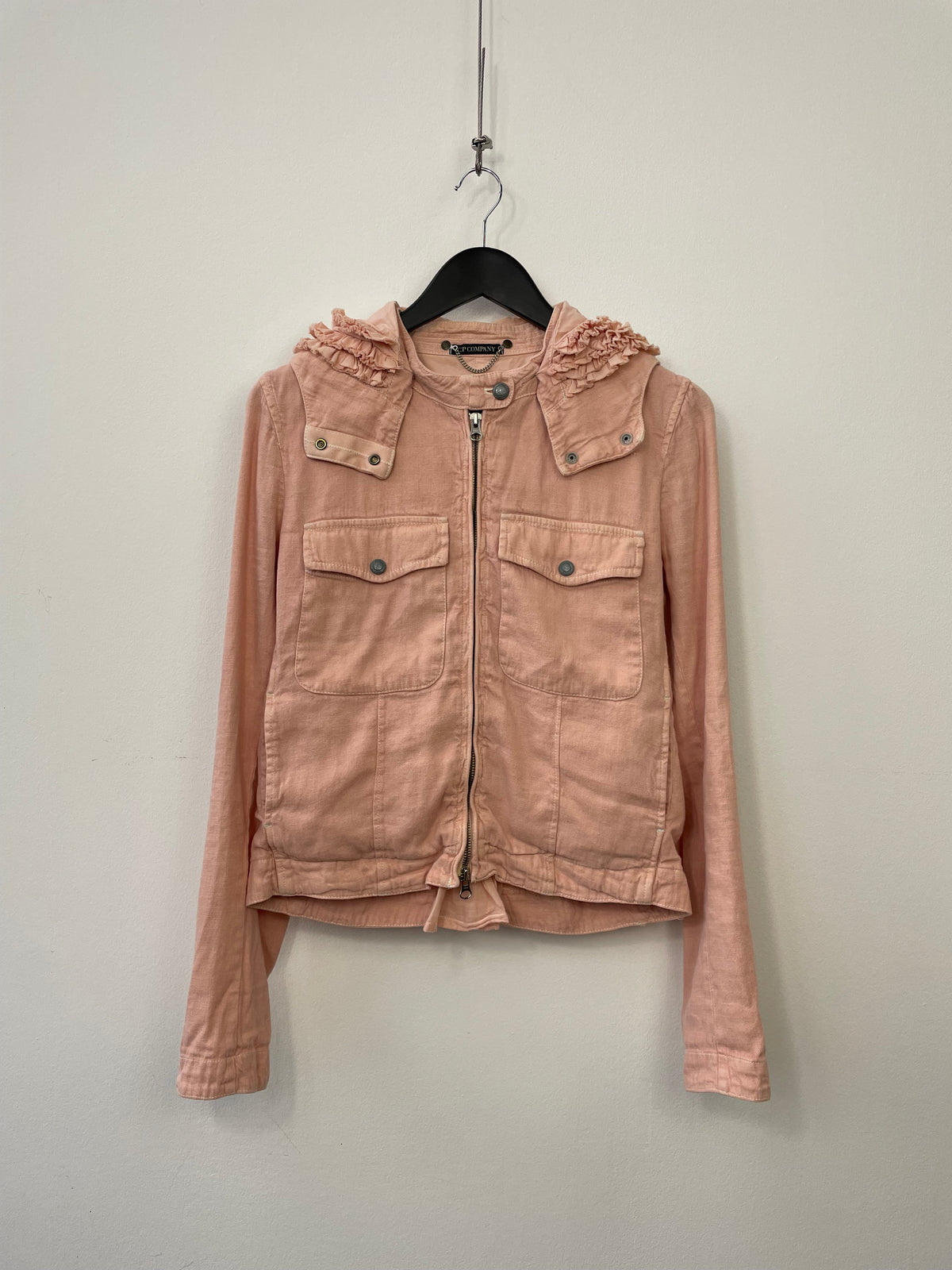 C.P. Company Donna Cropped Detachable-Hood Jacket | Medium, Pink