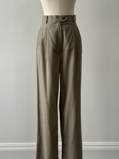 Max Mara 1990s Pure Wool High Waisted Straight Leg Trousers - W24
