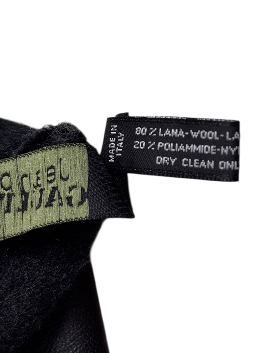 Jean Paul Gaultier leather wool scarf | O/S, Black