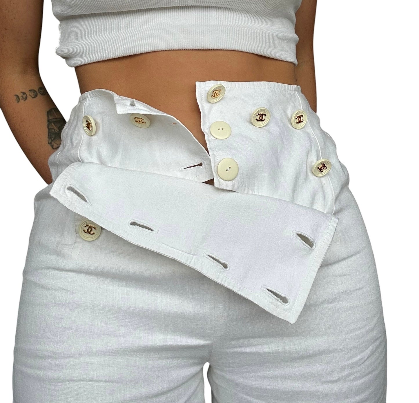 Chanel SS1994 Sailor Trousers | O/S, White