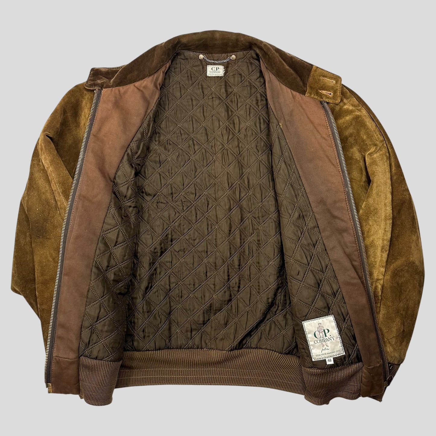 CP Company 1989 Ideas Suede Pelle Leather Quilted G-9 Flight Jacket - IT48 (L/XL) | Default Title, Multicoloured