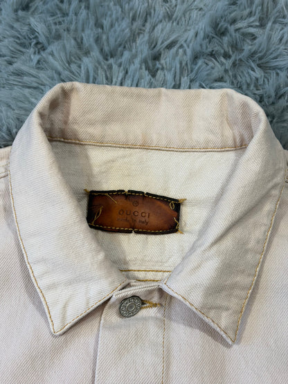 Gucci by Tom Ford 00’s Pale Pink Mens Trucker Jacket - IT52 | O/S, Pink