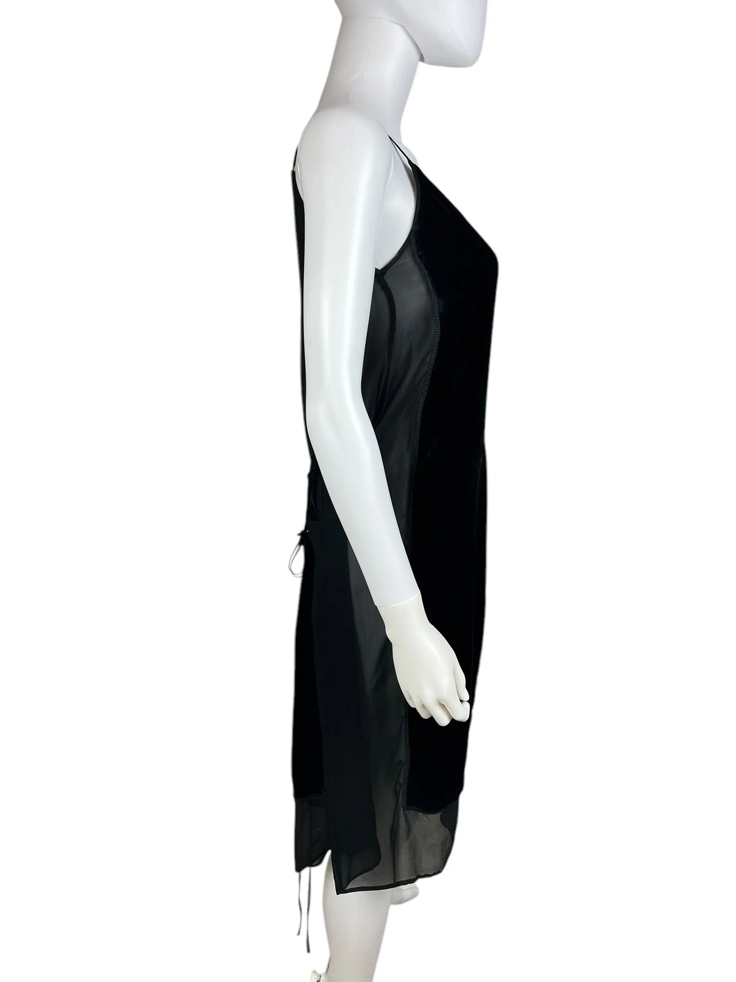 Miu Miu 1990s velvet sheer slip dress