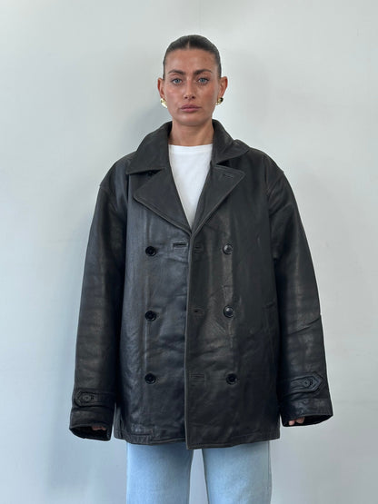 Tommy Hilfiger Double Breasted Leather Jacket - XL