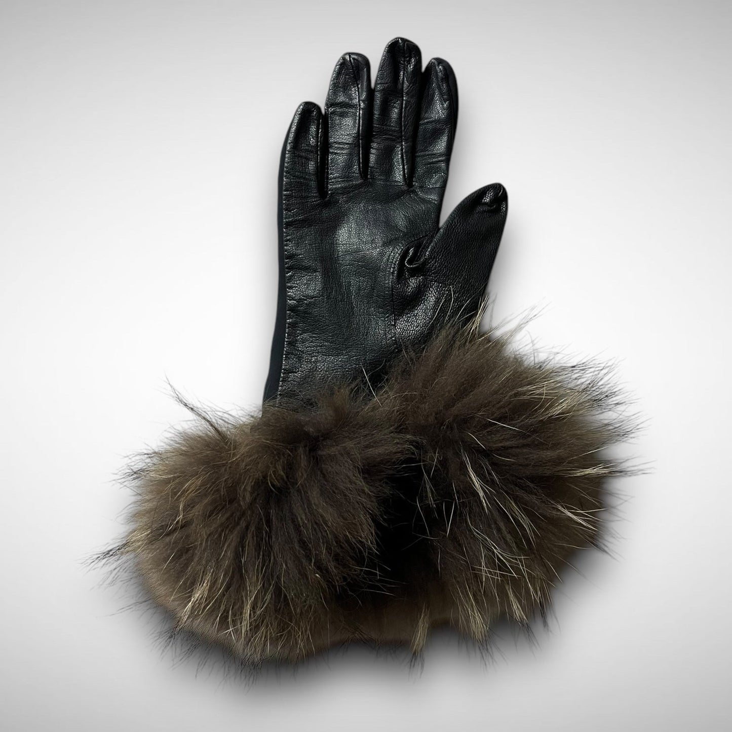 Marithé + François Girbaud Leather & Nylon Fur Gloves (2000s)