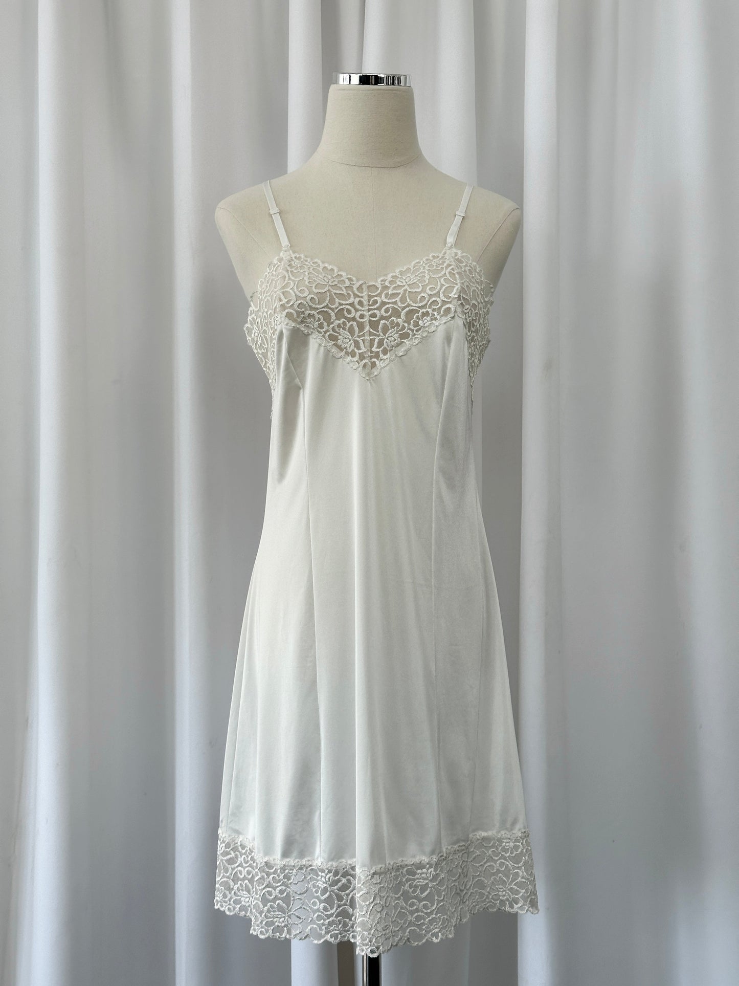 Vintage 1990s Lace Sheer Mini Slip Dress - M
