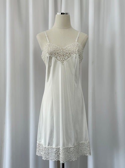 Vintage 1990s Lace Sheer Mini Slip Dress - M