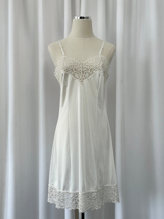 Vintage 1990s Lace Sheer Mini Slip Dress - M