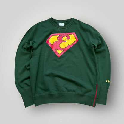 Evisu Superman Crewneck Jumper XL
