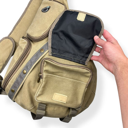 2000's Canvas Multipocket Sling Bag | Default Title, Red