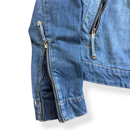 2000's FCUK Jeans Denim Moto Jacket (S) | Default Title, Blue