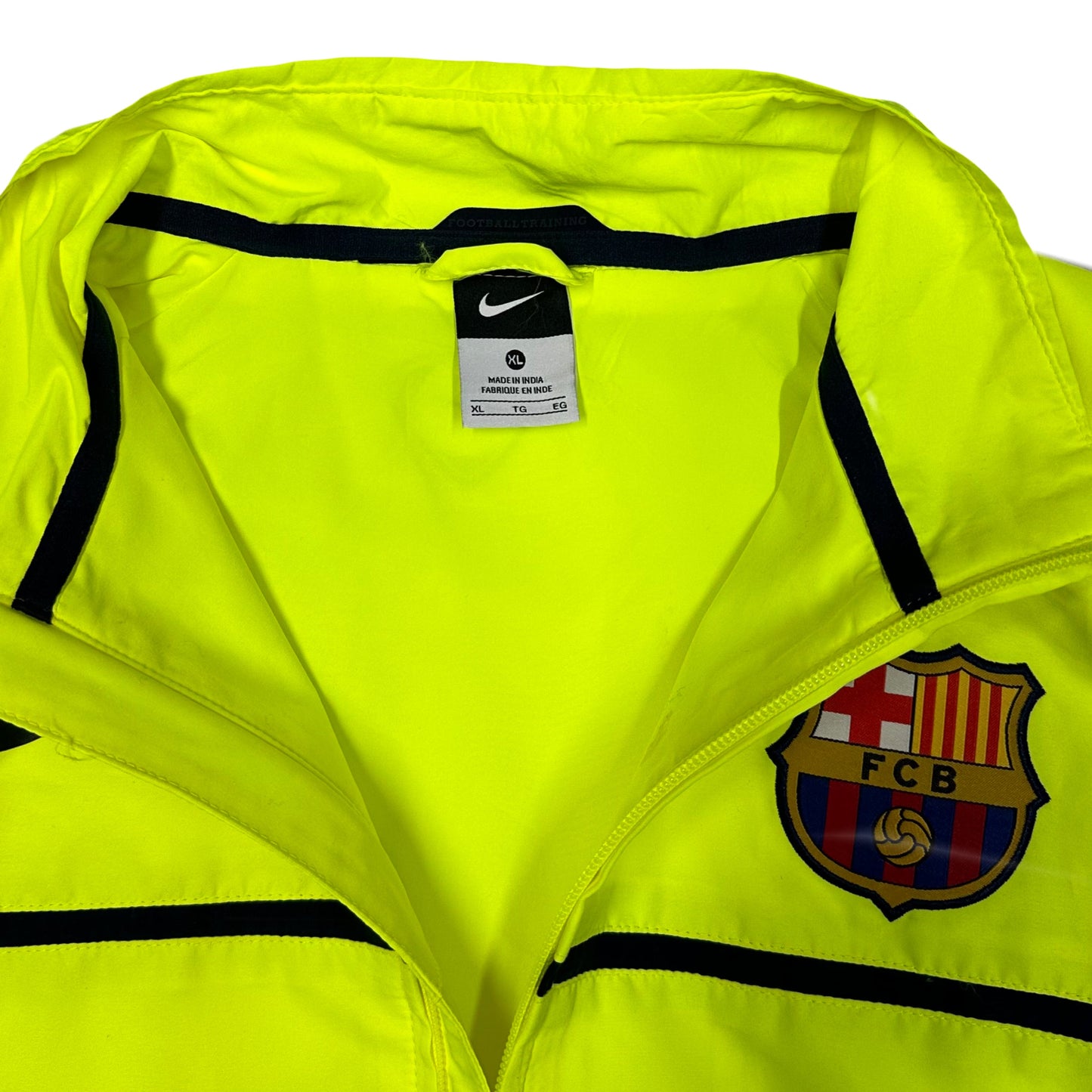 Nike Barcelona 2010/11 Tracksuit Top In Fluorescent Green ( XL )