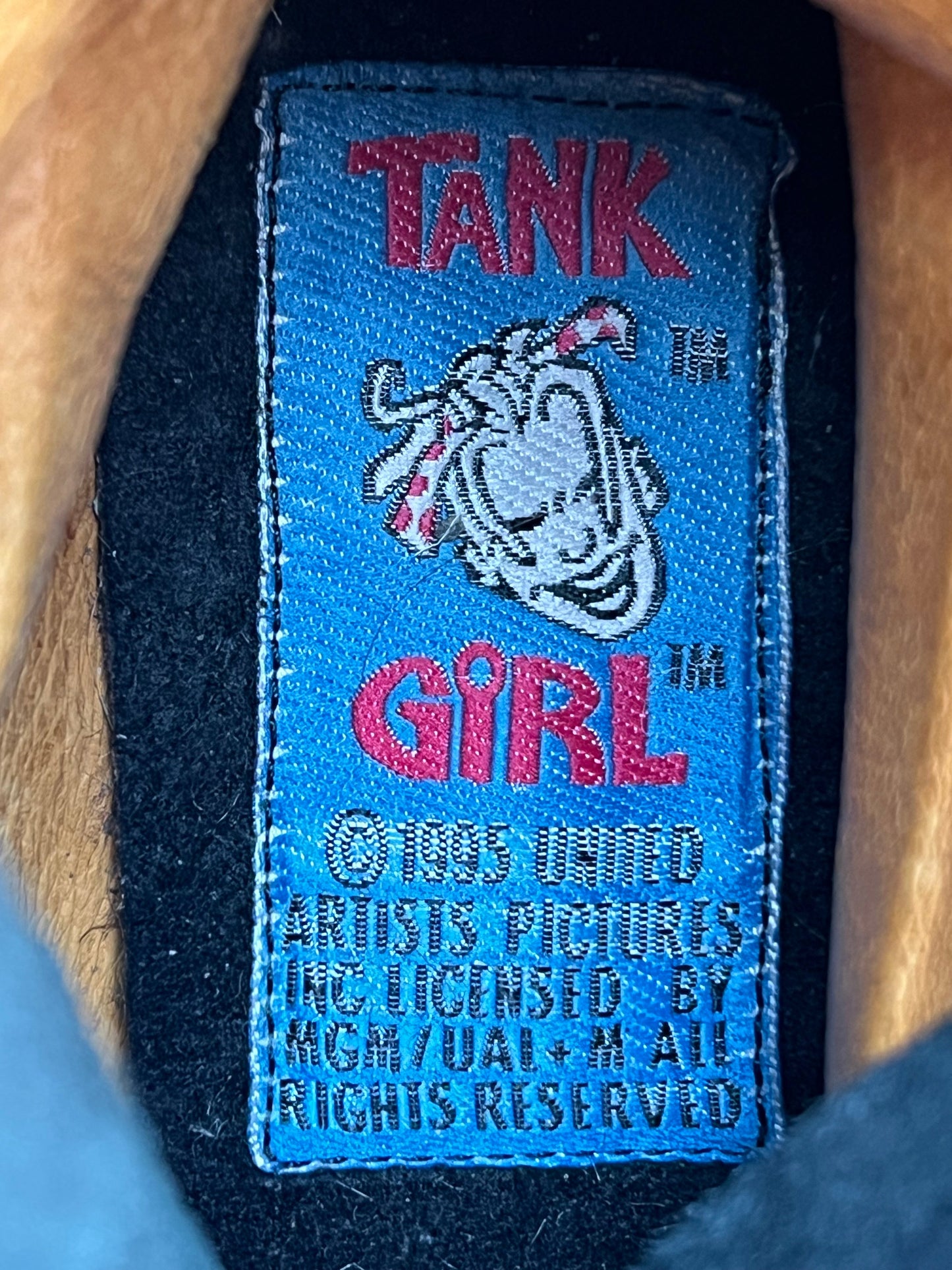 Tank Girl 1995 steel toe cap boots, film memorabilia | BLACK, Tan