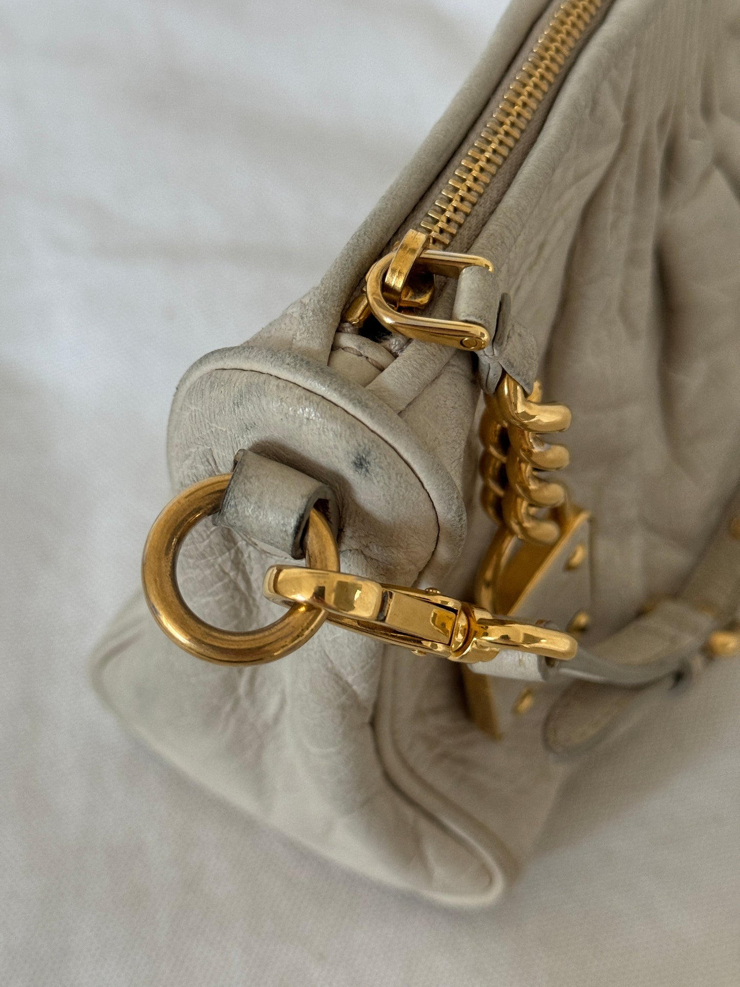 2010s Miu Miu Vitello Charm Mini Shoulder Bag | O/S, Gold
