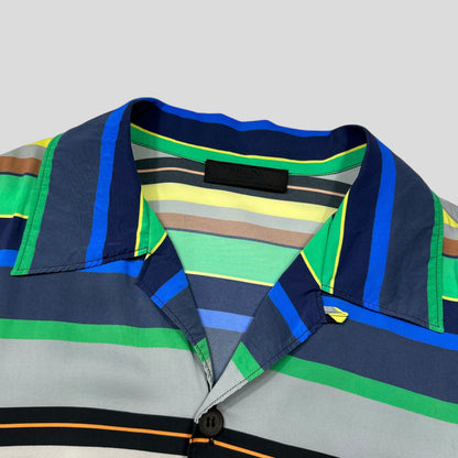 Prada 2018 Striped Rayon Cuban Shirt  - M