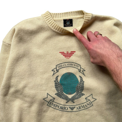 1980's Emporio Armani Knitted Jumper (M) | Default Title, Cream