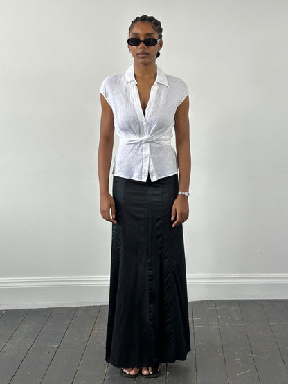 DKNY 2000s Cotton Panelled Skirt - W28