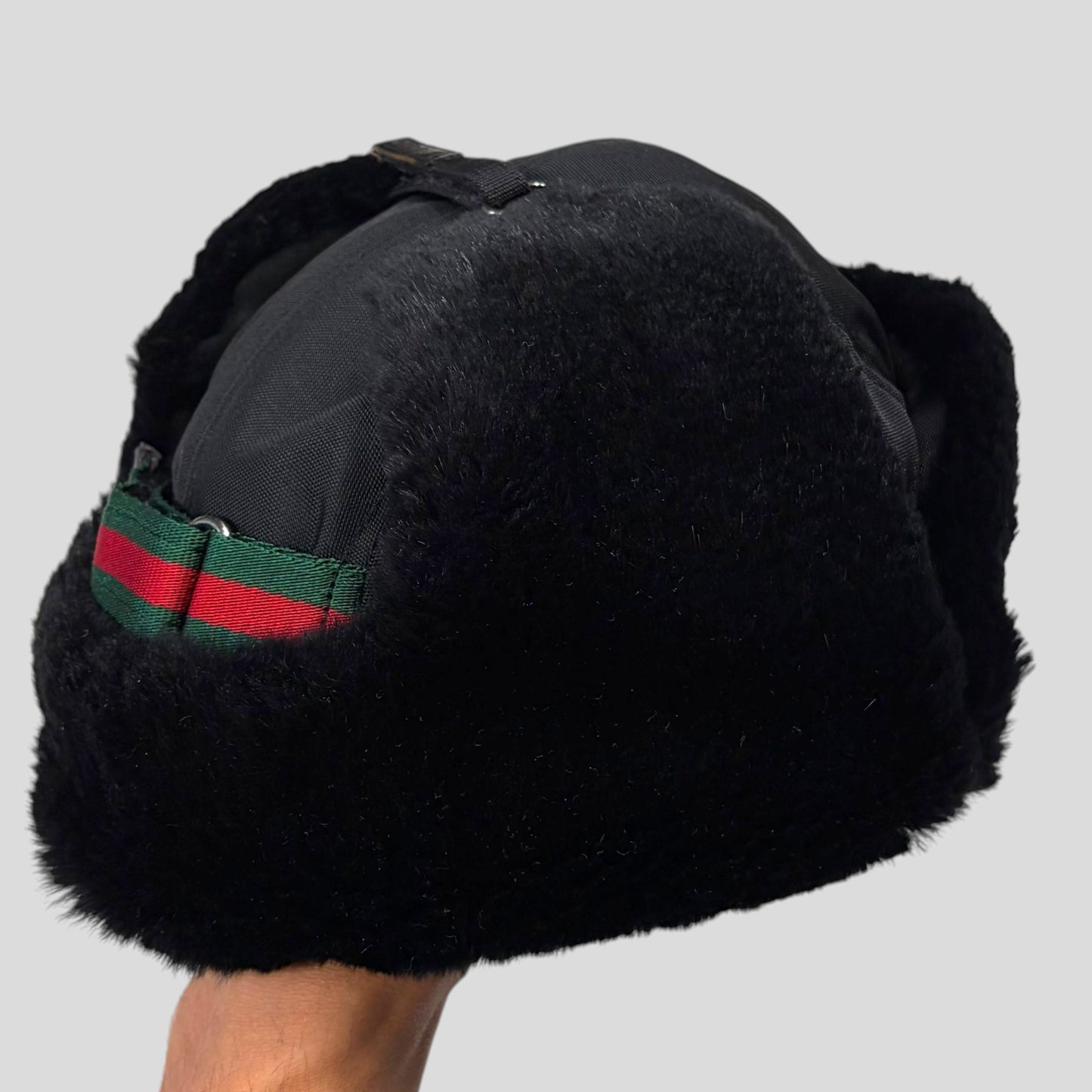 Gucci by Tom Ford 00’s Nylon Canvas Fur Trapper Hat - S | O/S, Black