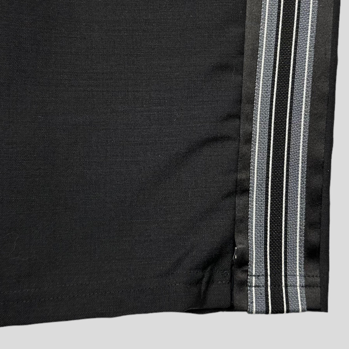 Prada Milano 2022 Mohair & Wool Striped Plaque Logo Trousers - IT50 (L) | W33, Black