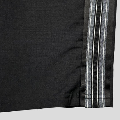 Prada Milano 2022 Mohair & Wool Striped Plaque Logo Trousers - IT50 (L) | W33, Black