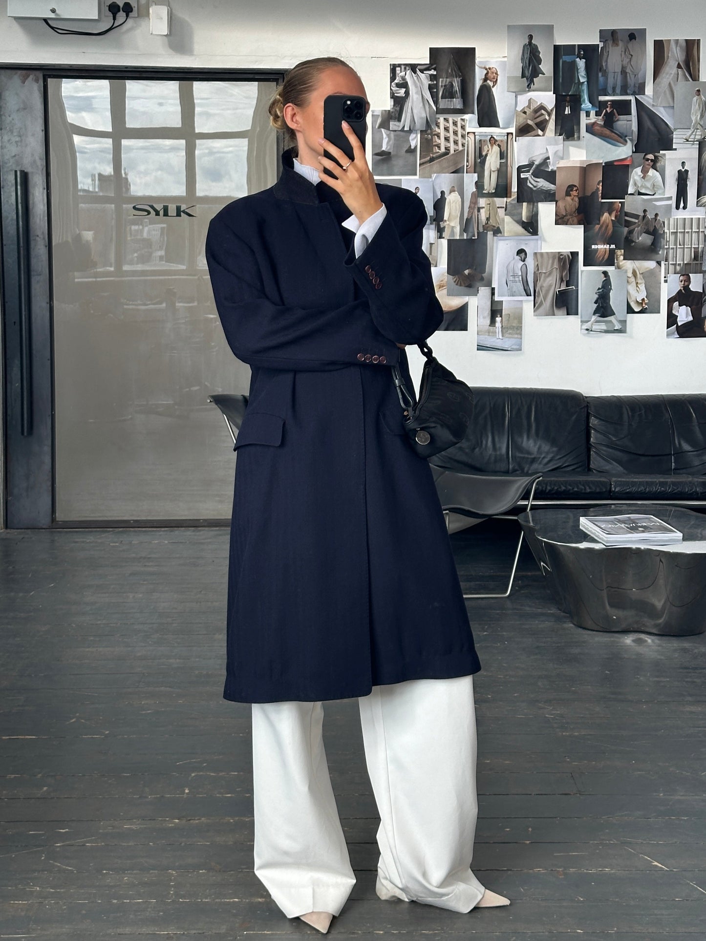 Christian Dior 1990s Pure Wool Concealed Placket Coat - XL