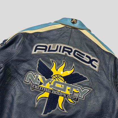 Avirex 90’s NYC Exciting Hoops Quilted Leather Varsity Jacket - XL | Default Title, Multicoloured