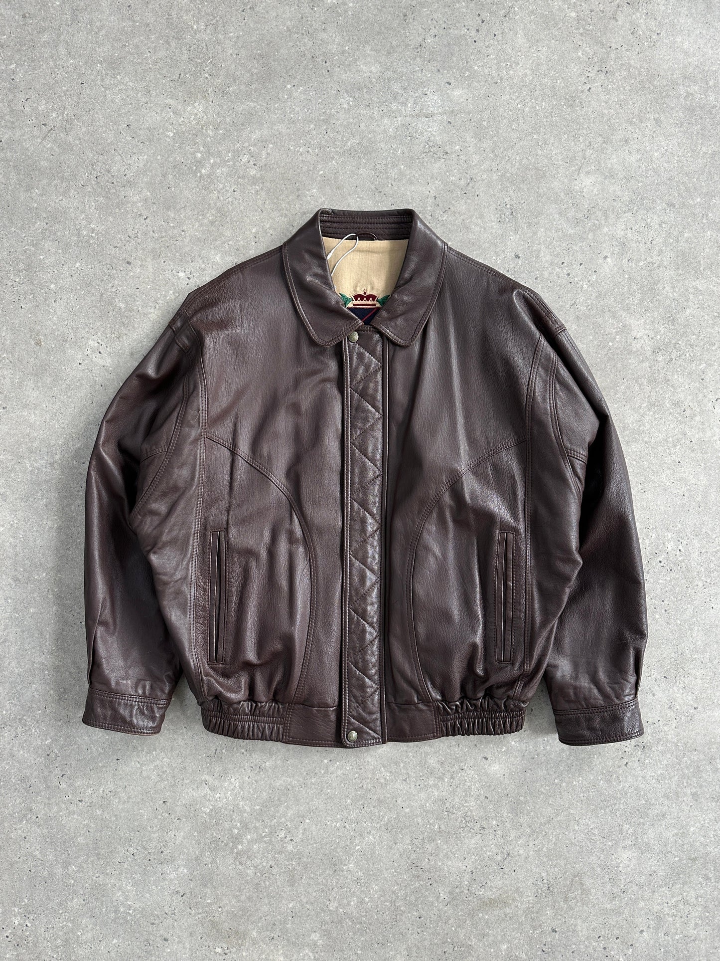Jaeger 80s Leather Bomber Jacket - XL