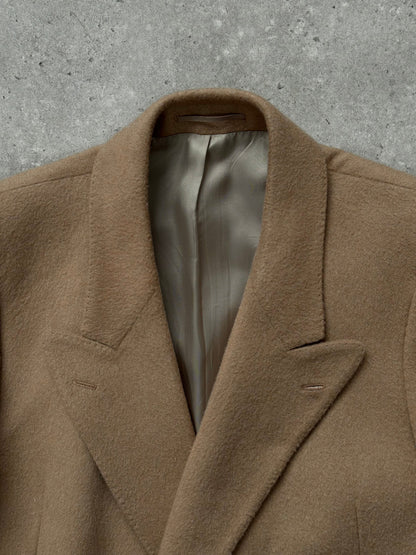 Vintage 1990s Wool Double Breasted High Neck Coat - L