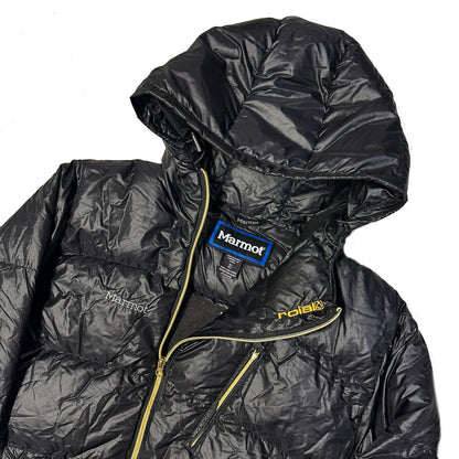 Marmot Asymmetrical Down Puffer Jacket In Black (XL) | XL, Black