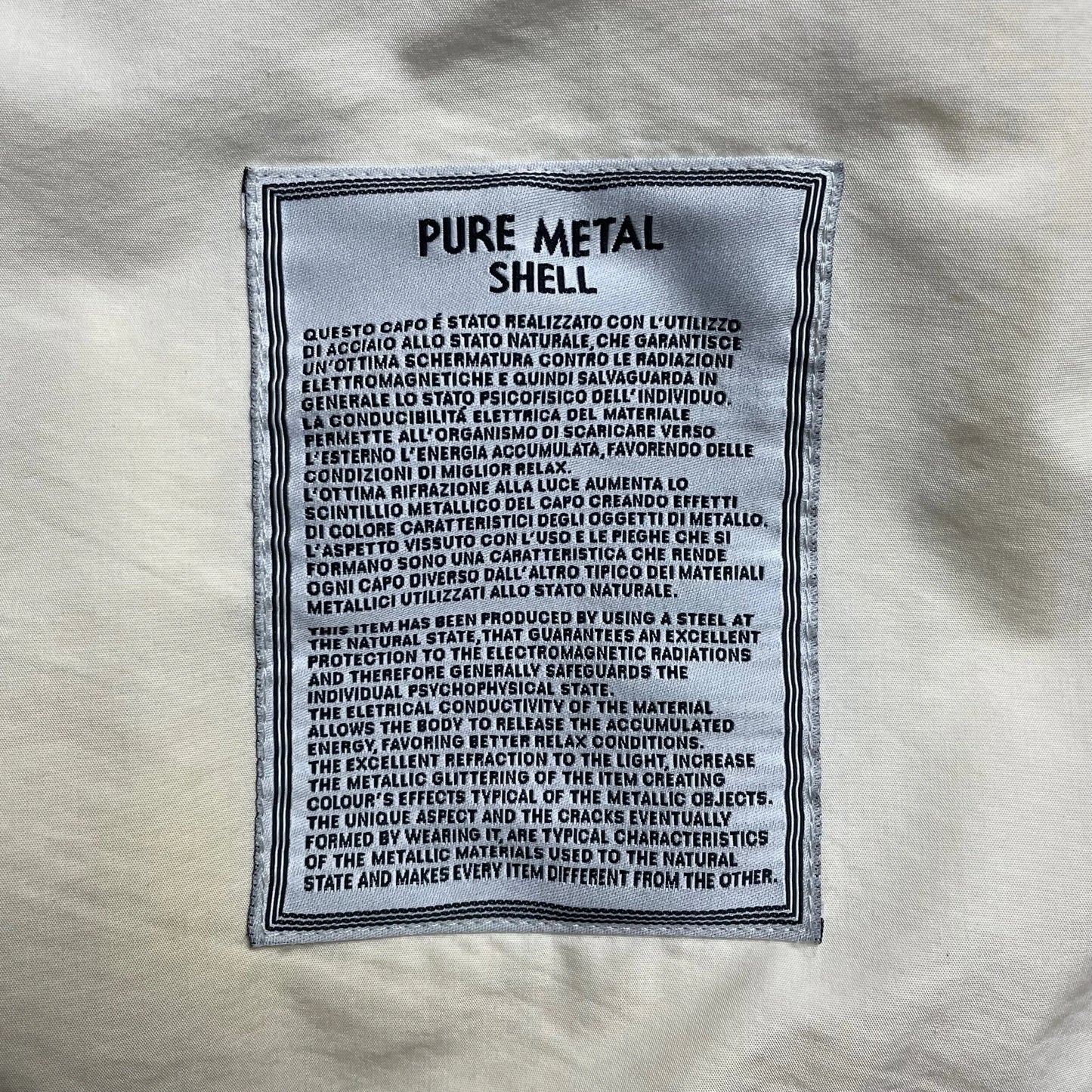 A/W 2000 Paul Harvey Steel Grey Pure Metal Shell Hooded Parka