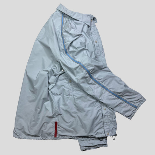 Prada Sport SS00 Gel Seam Baby Blue Nylon Coach Jacket - IT54 (XL)