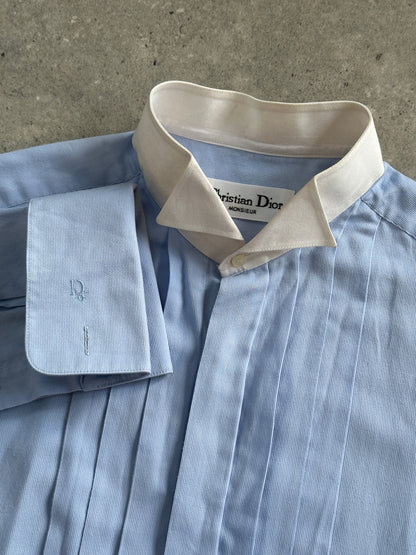 Christian Dior Monsieur 1980s Cotton Tuxedo Dress Shirt - M