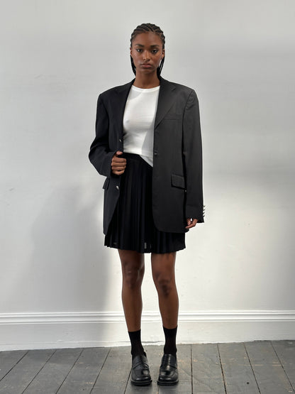 Italian Vintage 1990s Pleated A-line Mini Skirt - W26