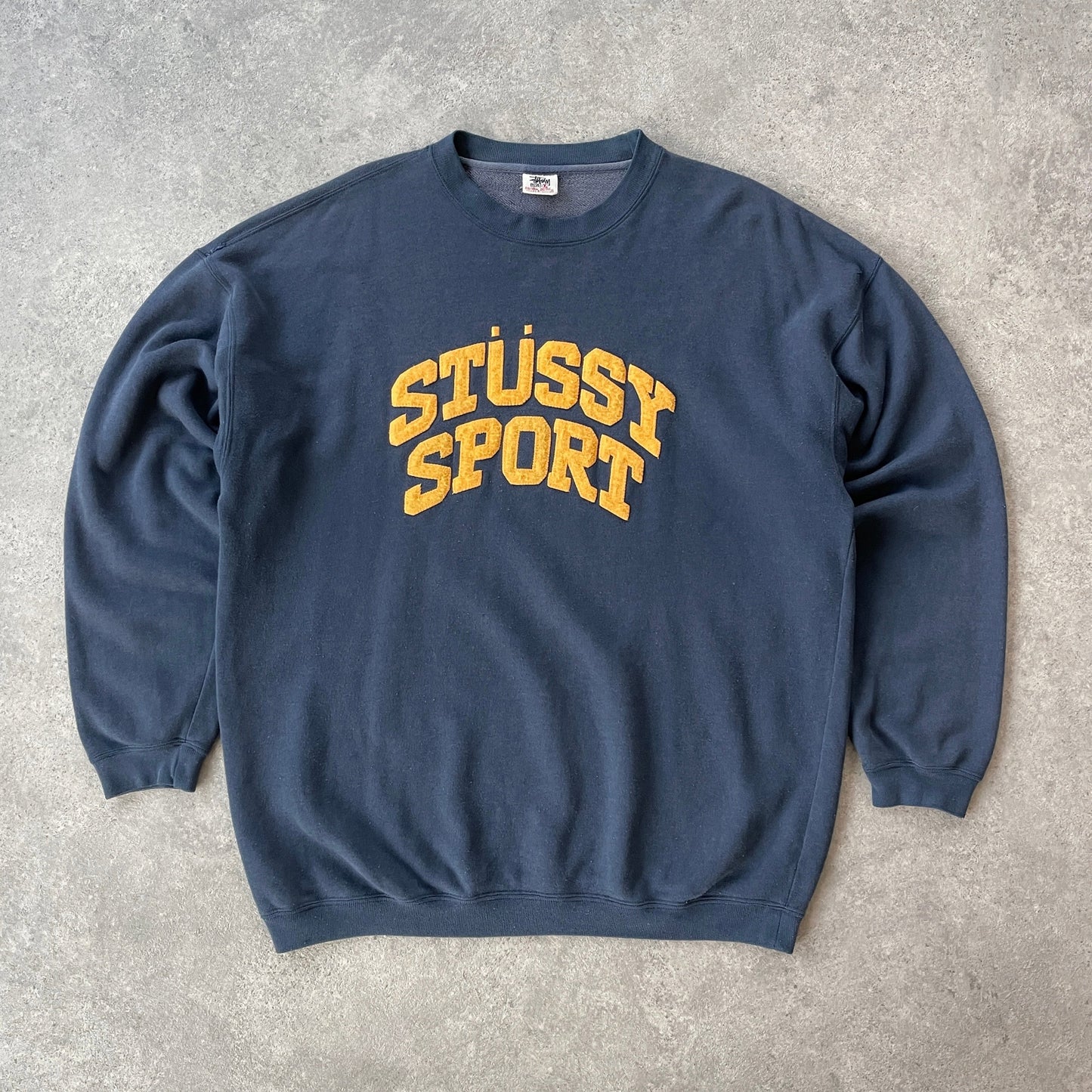 Stussy Sport RARE 1990s heavyweight spellout sweatshirt (XL)