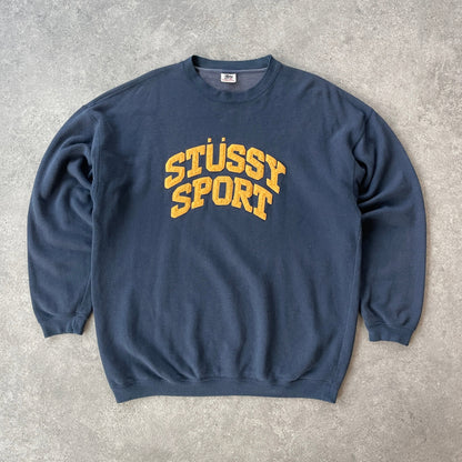 Stussy Sport RARE 1990s heavyweight spellout sweatshirt (XL)