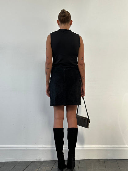 Gianni Versace 1990s Suede Mini Skirt - W30