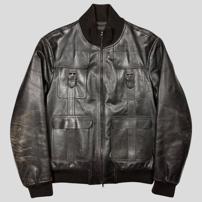 Neil Barrett 00’s Multipocket Buckle Lambs Leather Moto Jacket - L | Default Title, Multicoloured