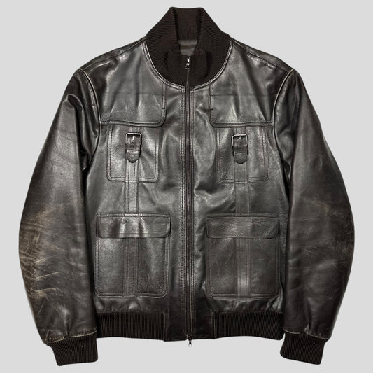 Neil Barrett 00’s Multipocket Buckle Lambs Leather Moto Jacket - L | Default Title, Multicoloured