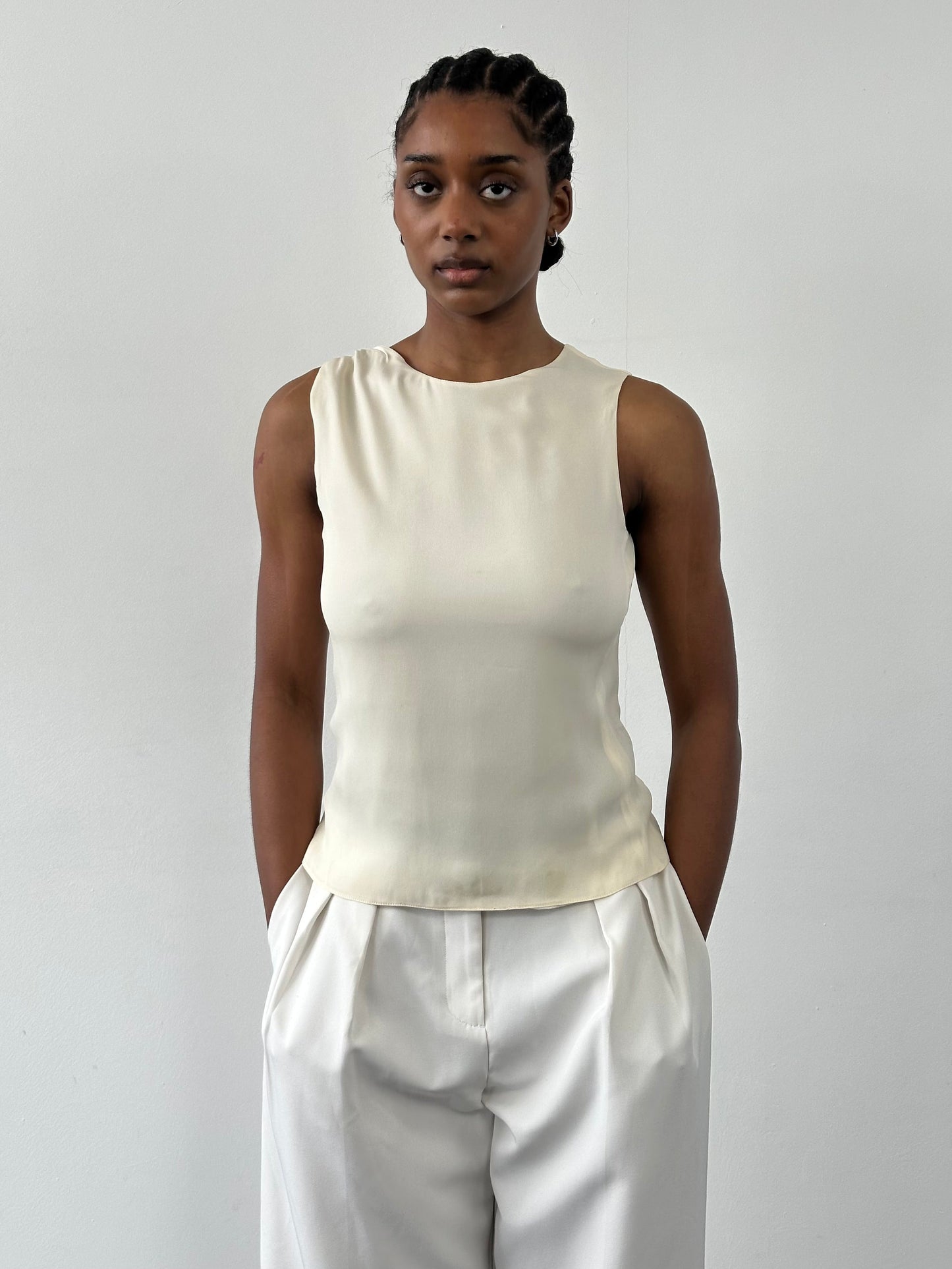 Armani Collezioni 2000s Silk Sleeveless Top - S