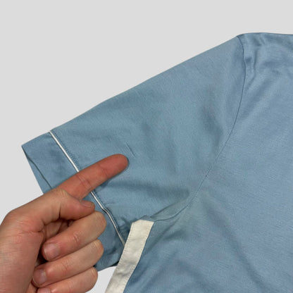 Prada Milano Baby Blue Panelled Logo T-shirt - S/M