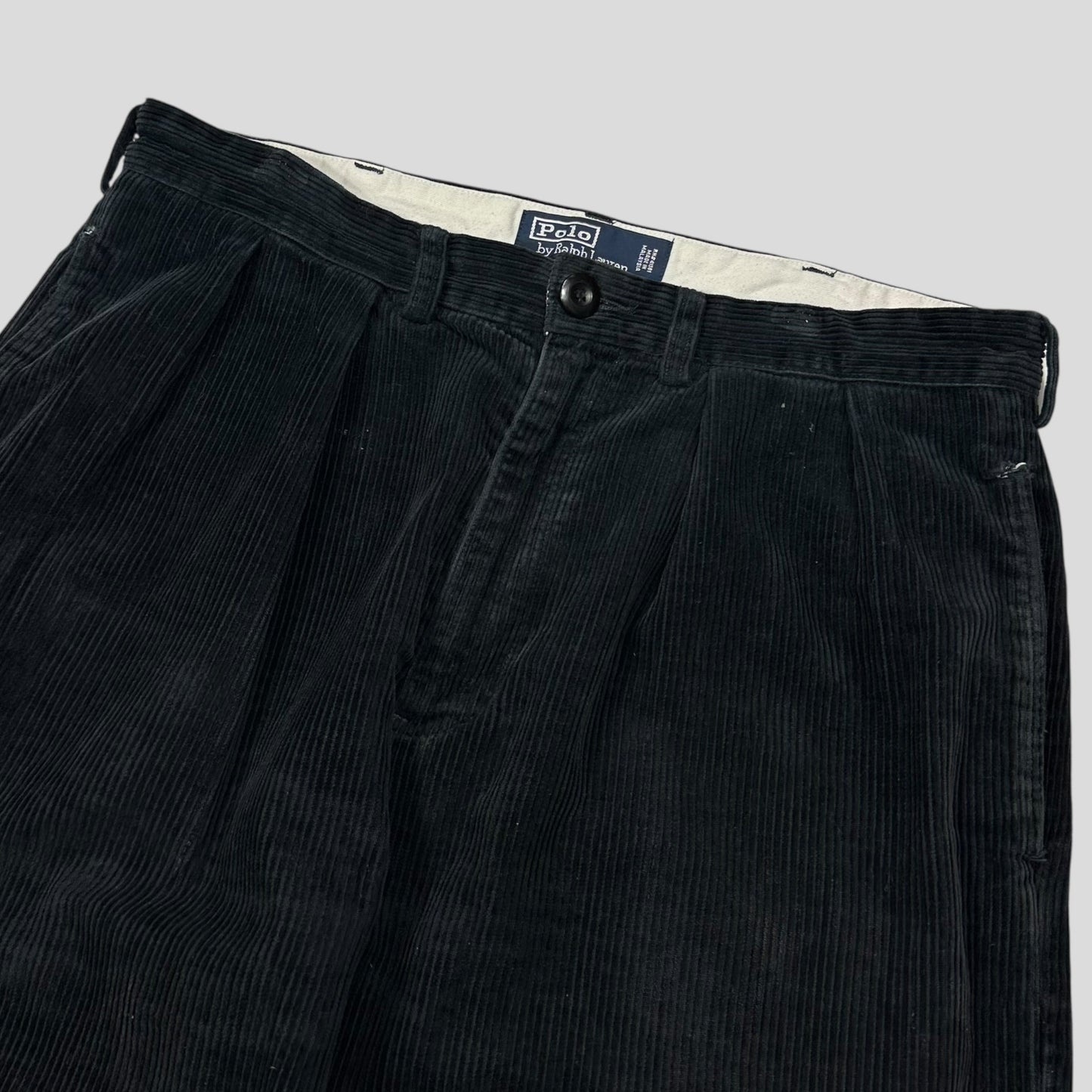Ralph Lauren 90’s Polo Jumbo Corduroy Baggy Andrew Trousers - 34 | Default Title, Black