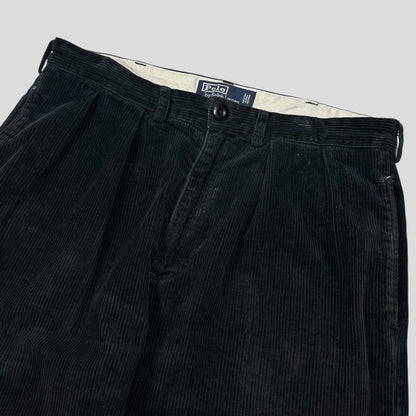 Ralph Lauren 90’s Polo Jumbo Corduroy Baggy Andrew Trousers - 34 | Default Title, Black