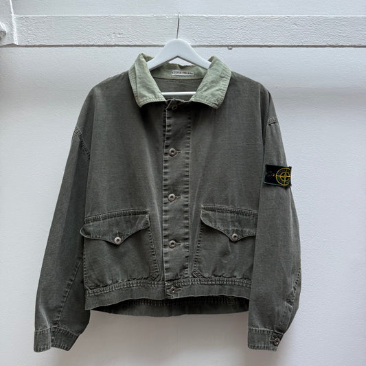 1987 Stone Island Denim Ripstop Jacket (M) | Medium, Red
