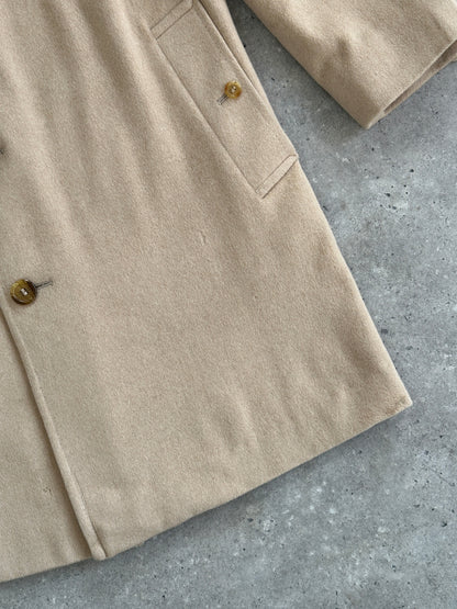 Burberry Pure Cashmere Double Faced Single Breasted Coat - L