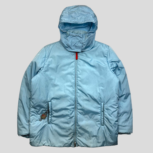 Prada Sport 2001 Baby Blue Stash Pocket Nylon Ski Puffer - IT48 (L)